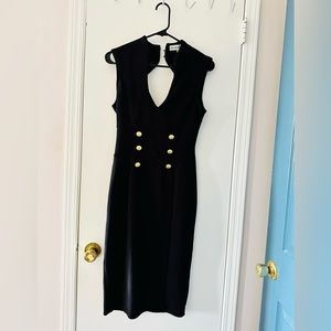 Elegant black dress w gold Appliances from almost famous